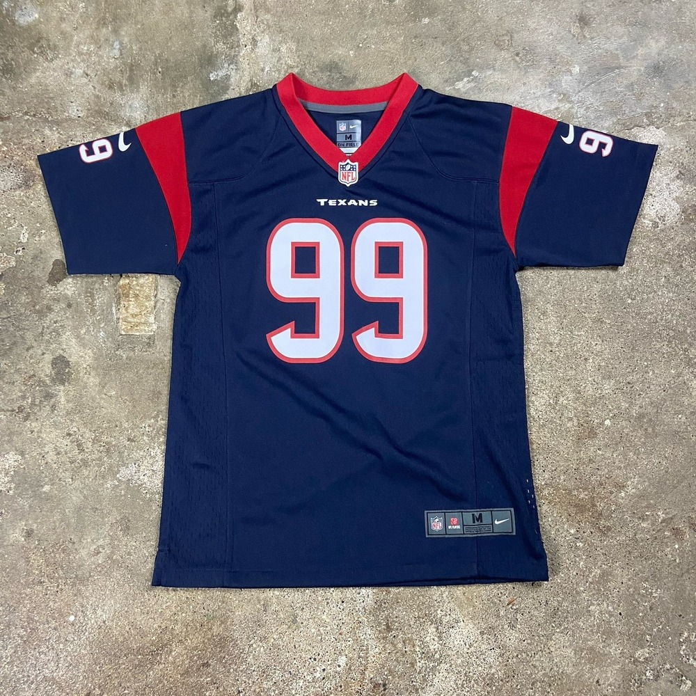 Nike Houston Texans JJ Watt # 99 Jersey Youth Size Medium Blue NFL Football Logo